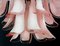 Lámpara de araña italiana de pétalos de Murano rosa y blanco, Imagen 14