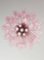 Lámpara de araña italiana de pétalos de Murano rosa y blanco, Imagen 9