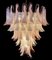 Italian Pink and White Petal Chandeliers, Murano, Set of 2 7