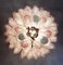 Italian Pink and White Petal Chandeliers, Murano, Set of 2 5