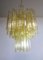 Tube Chandeliers in Gold Murano Glass, 1970s, Set of 3 14