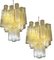 Lámparas de araña tube de cristal de Murano dorado, años 70. Juego de 3, Imagen 3