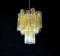 Lámparas de araña tube de cristal de Murano dorado, años 70. Juego de 3, Imagen 8