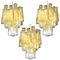 Lámparas de araña tube de cristal de Murano dorado, años 70. Juego de 3, Imagen 1