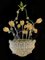 Lámpara de araña con flores de vidrio con inclusiones doradas, años 50, Imagen 11