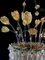 Lámpara de araña con flores de vidrio con inclusiones doradas, años 50, Imagen 19