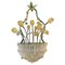 Glass Flower Chandelier with Gold Inclusions, 1950s 1