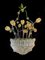 Lámpara de araña con flores de vidrio con inclusiones doradas, años 50, Imagen 17