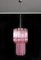 Lampadari in vetro rosa di Triedri, Murano, set di 2, Immagine 7