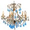 Murano Blue Drops Glass Chandelier, 1950s 1