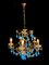 Murano Blue Drops Glass Chandelier, 1950s 3