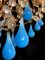 Murano Blue Drops Glass Chandelier, 1950s 6