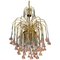 Venetian Pink Flowers Murano Glass Chandelier, 1970s 1