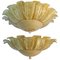Large Ceiling Leaves Pendants in the style of Barovier & Toso, 1980s, Set of 2 1