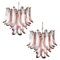 Italian Pink and White Petal Chandeliers, Murano, Set of 2, Image 1
