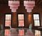 Toni Zuccheri Style Tronchi Chandeliers with 48 Pink Glasses in Murano, 1990, Set of 2 2