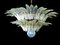 Italian Palmette Chandeliers in Opal Iridiscent Glass and Murano, 1970s, Set of 2, Image 6