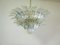 Italian Palmette Chandeliers in Opal Iridiscent Glass and Murano, 1970s, Set of 2 7