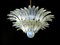 Italian Palmette Chandeliers in Opal Iridiscent Glass and Murano, 1970s, Set of 2, Image 5
