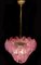 Lámpara de araña italiana de concha rosa, Murano, Imagen 3