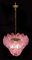 Lámpara de araña italiana de concha rosa, Murano, Imagen 2