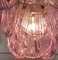 Lámpara de araña italiana de concha rosa, Murano, Imagen 16