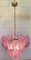 Lámpara de araña italiana de concha rosa, Murano, Imagen 7