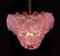 Lámpara de araña italiana de concha rosa, Murano, Imagen 4