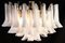 Lámparas de araña de cristal de Murano con pétalos blancos. Juego de 2, Imagen 12