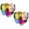 Applique in vetro di Murano multicolore, anni '70, set di 4, Immagine 1