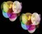 Applique in vetro di Murano multicolore, anni '70, set di 4, Immagine 7