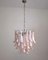 Lámparas de araña italianas de cristal de Murano con pétalos rosa. Juego de 2, Imagen 13