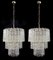 Large Three-Tier Murano Glass Tube Chandelier, Set of 2 1