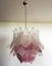 Lámpara colgante italiana de Murano, vasos transparentes y amatista. Juego de 2, Imagen 8