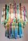 Multi-Color Triedri Chandeliers in Murano, 1970s, Set of 2 6