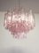 Italian Pink Glass Tube Chandeliers, 1970s, Set of 2 11