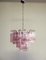 Lampadari a tubo in vetro rosa, Italia, anni '70, set di 2, Immagine 8