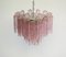 Lámparas de araña italianas de tubo de vidrio rosa, años 70. Juego de 2, Imagen 1