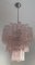Lámparas de araña italianas de tubo de vidrio rosa, años 70. Juego de 2, Imagen 4