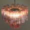 Tronchi Chandeliers with 36 Pink Glasses in the Style of Toni Zuccheri, Murano, 1990, Set of 4 5