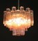 Tronchi Chandeliers with 36 Pink Glasses in the Style of Toni Zuccheri, Murano, 1990, Set of 4 4
