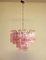 Lámparas de araña Tronchi con 36 vasos rosas al estilo de Toni Zuccheri, Murano, 1990. Juego de 4, Imagen 10