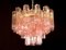 Lámparas de araña Tronchi con 36 vasos rosas al estilo de Toni Zuccheri, Murano, 1990. Juego de 4, Imagen 8