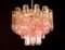 Tronchi Chandeliers with 36 Pink Glasses in the Style of Toni Zuccheri, Murano, 1990, Set of 4 8