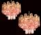 Lámparas de araña Tronchi con 36 vasos rosas al estilo de Toni Zuccheri, Murano, 1990. Juego de 4, Imagen 11