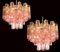 Tronchi Chandeliers with 36 Pink Glasses in the Style of Toni Zuccheri, Murano, 1990, Set of 4 11