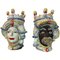 Cabezas sicilianas de cerámica de Caltagirone. Juego de 2, Imagen 1