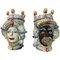 Sicilian Ceramic Heads from Caltagirone, Set of 2 1