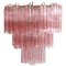 Tronchi Chandeliers with 48 Pink Glasses in the Style of Toni Zuccheri, Murano, 1990, Set of 2 3