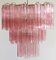 Lámparas de araña Tronchi con 48 vasos rosas al estilo de Toni Zuccheri, Murano, 1990. Juego de 2, Imagen 2